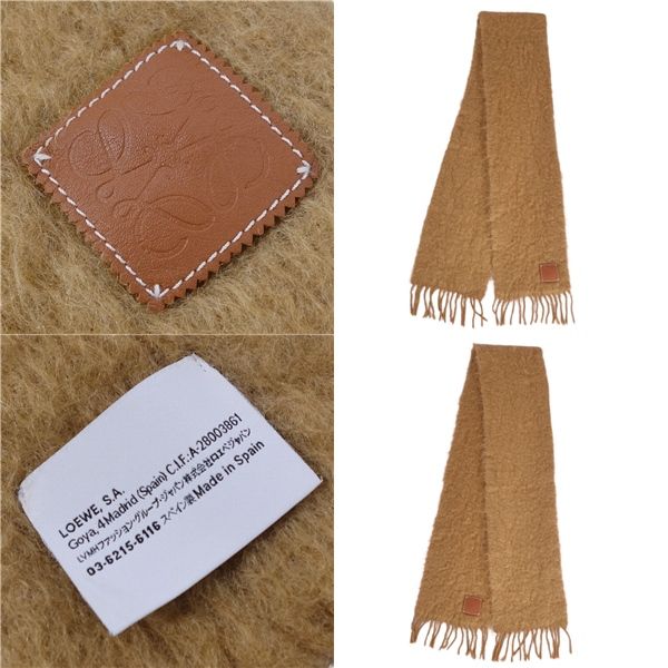 Loewe Scarf Shawl Fringe Mohair Wool Lady