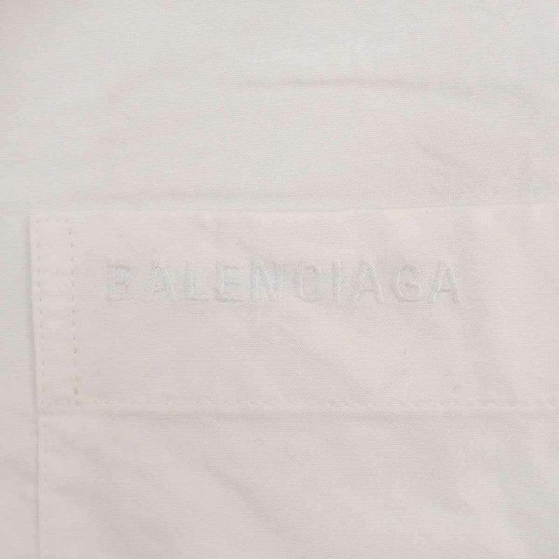 Balenciaga 24ss Logo Embroidery Pullover Shirt Blouse 790838 Tnm60 White 34