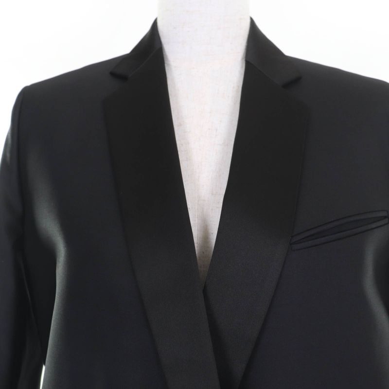 Celine Wool Silk Phoebe Period Crombie Chester Coat Black 34 Made In Italy