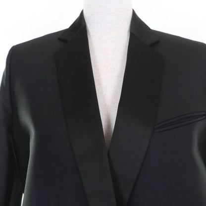 Celine Wool Silk Phoebe Period Crombie Chester Coat Black 34 Made In Italy