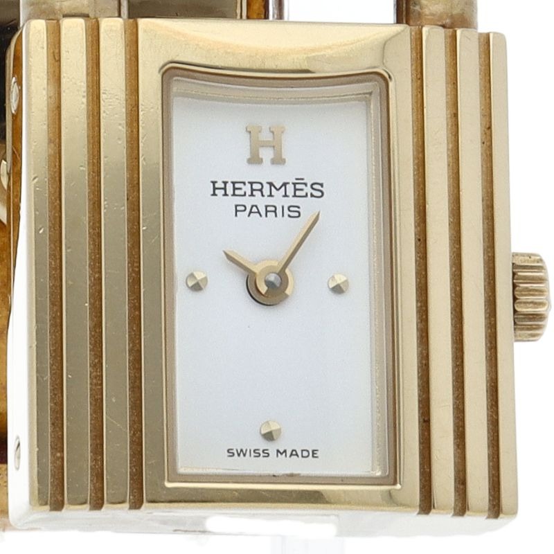 Hermes Kelly Watch Leather White