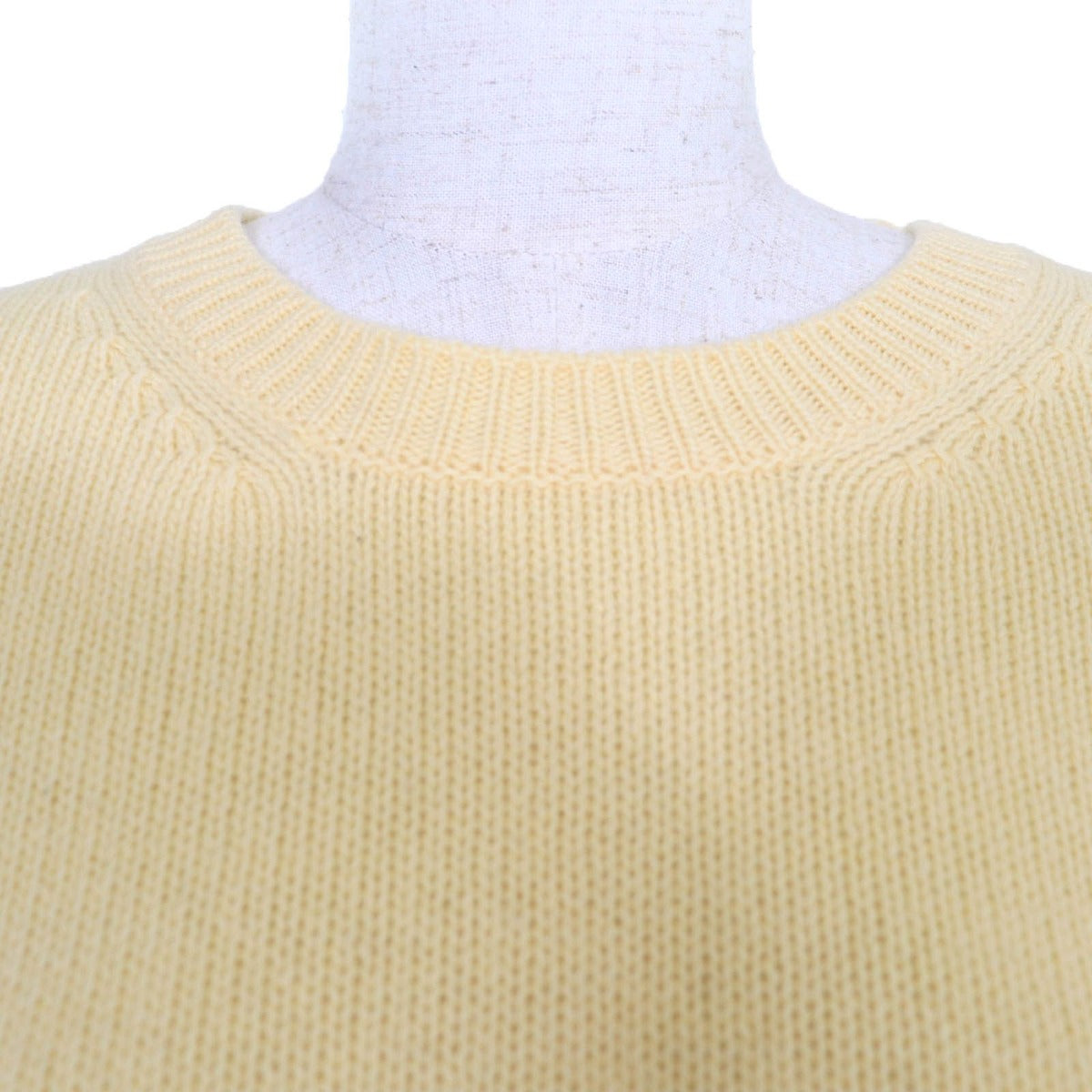Prada Virgin Wool Cashmere Triangle Logo Long Sleeve Knit Top Yellow 40 — view 4