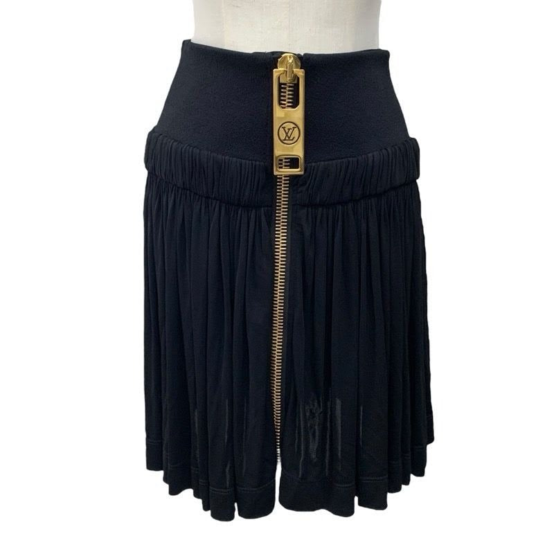 Louis Vuitton Bottoms Black Gold XXL Zipper High Waist Skirt Mini Logo