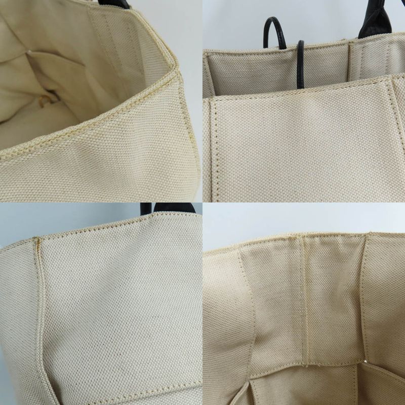 Bottega Veneta Arco Medium Tote Bag Intrecciato Beige White Canvas