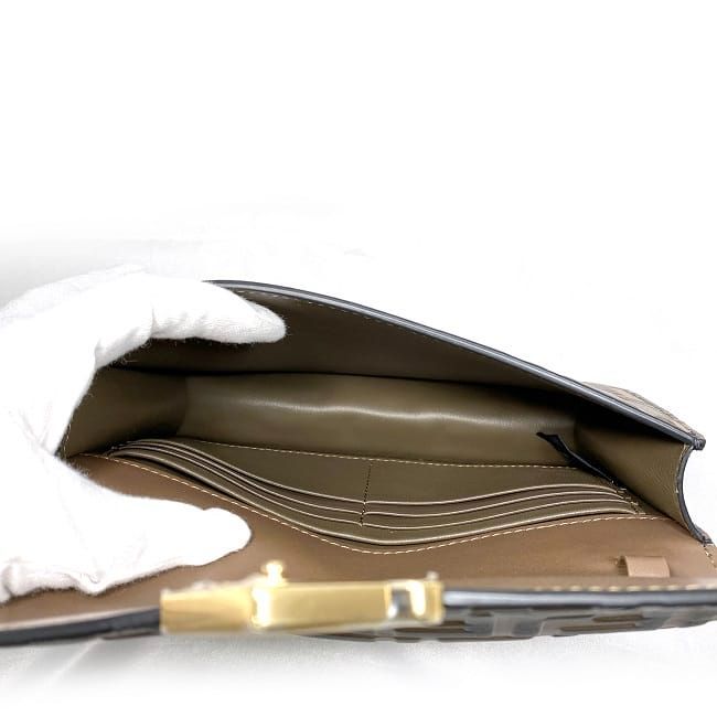 Fendi 2way Chain Shoulder Bag Brown FF Diamond