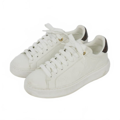 Louis Vuitton Time Out Line Monogram Sneakers Shoes 35.5 White