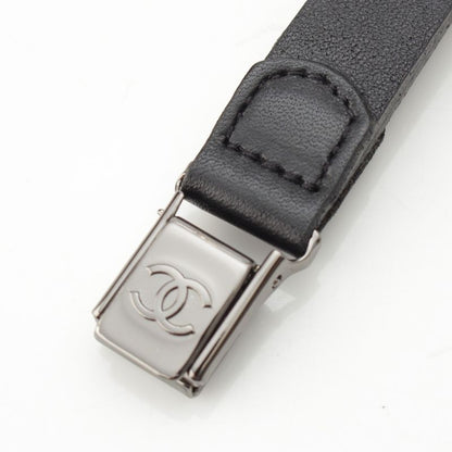 Chanel 03P Logo Coco Mark Suspenders Black