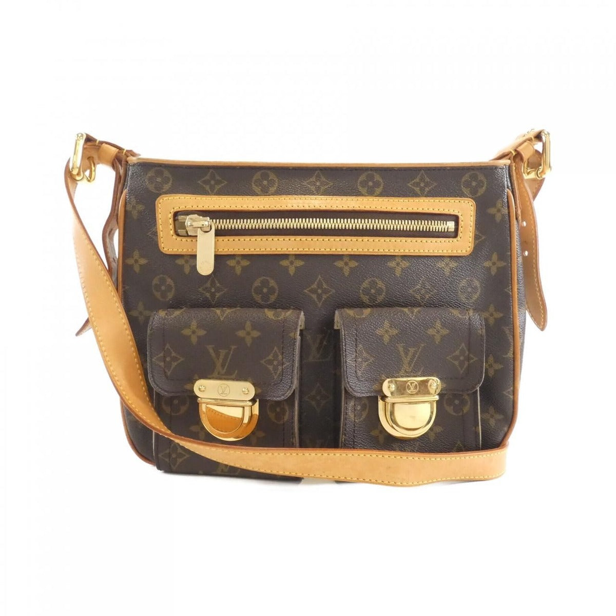 Louis Vuitton Monogram Hudson GM Shoulder Bag Brown Marron