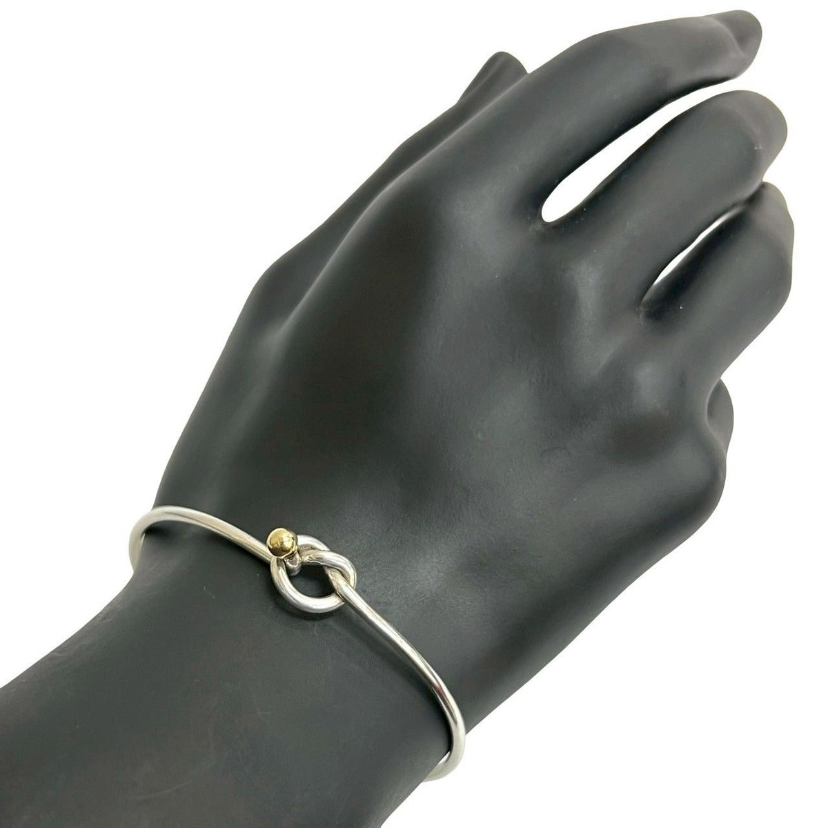 Tiffany & Co Hook Eye Love Knot Bangle 18K Yellow Bracelet Silver — view 2