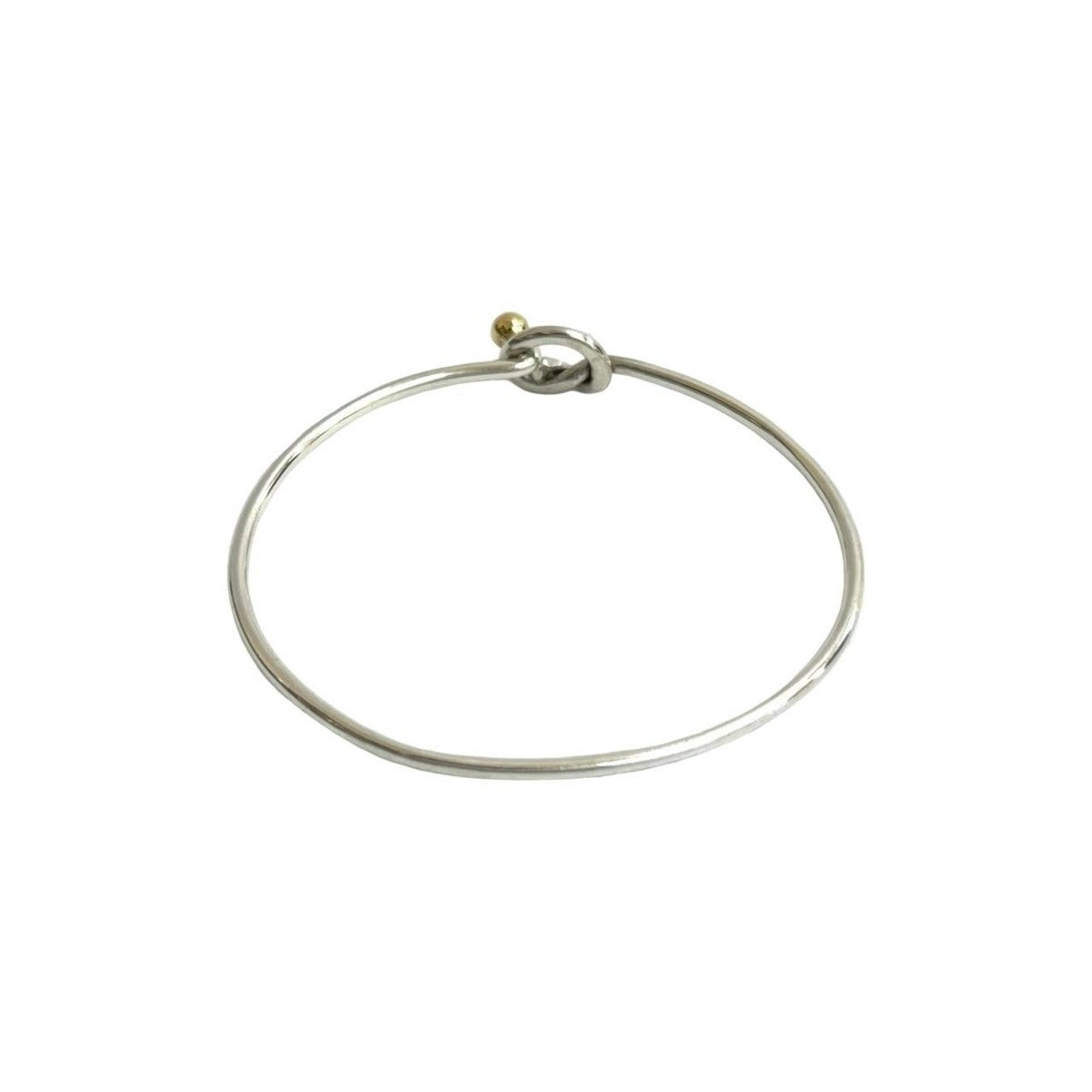 Tiffany & Co Hook Eye Love Knot Bangle 18K Yellow Bracelet Silver — view 6