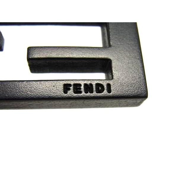 Fendi Key Ring Key Holder Bag Charm Black Silver — view 3
