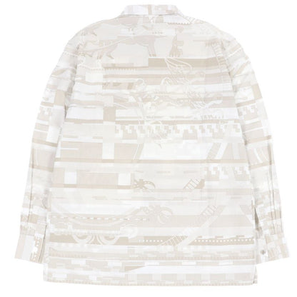 Hermes 100% Cotton Abstract Total Pattern Sleeve Serie Buttons Long Sleeves