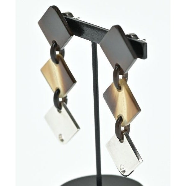 Hermes Earrings Brown Beige — view 2