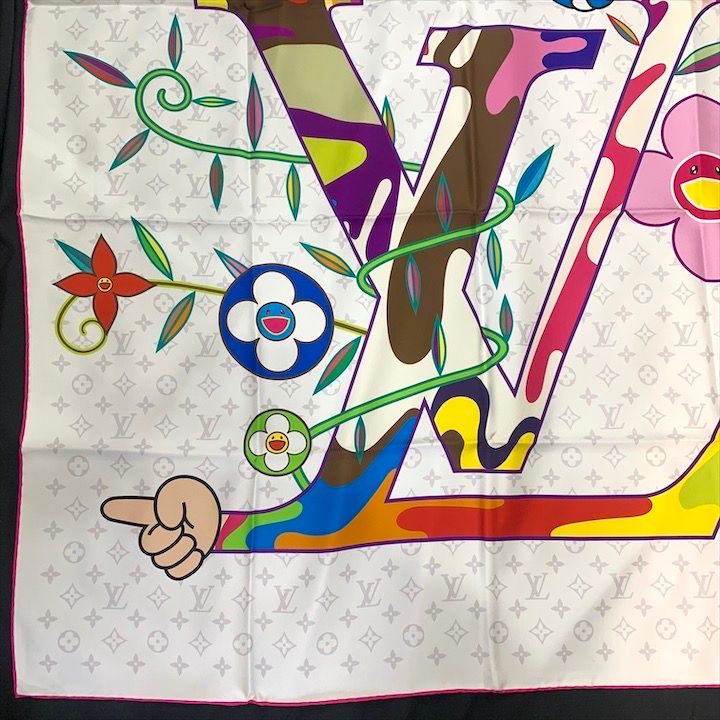 Louis Vuitton Takashi Murakami Collaboration Lvlogo Super Flat Blanc Carre 90