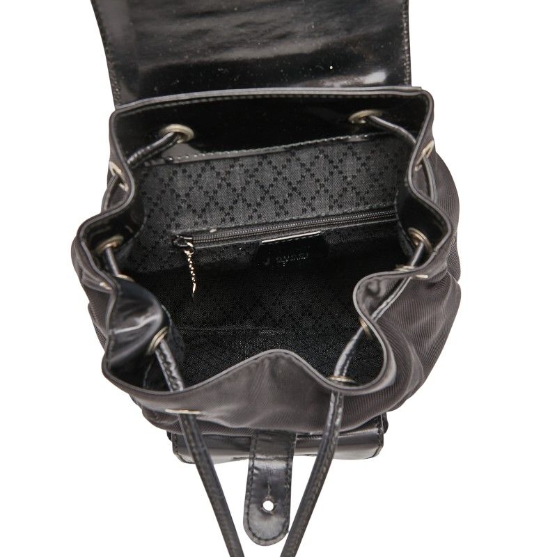 Gucci Bamboo Mini Backpack 00319980030 Black Nylon Leather Women's Gucci