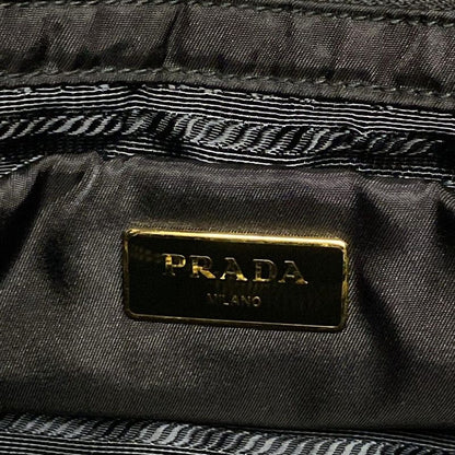 Prada Tote Bag New Tessuto Bomber 1bg005 Black Leather