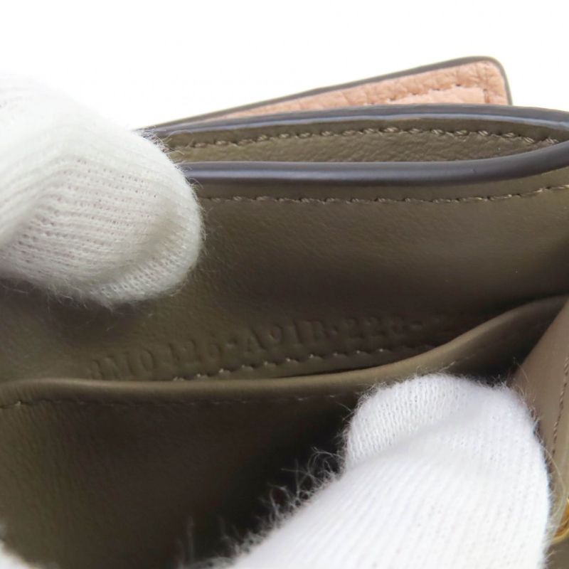 Fendi 8m0426 Selleria Pekaboo Leather Compact Wallet Trifold Wallet Pink