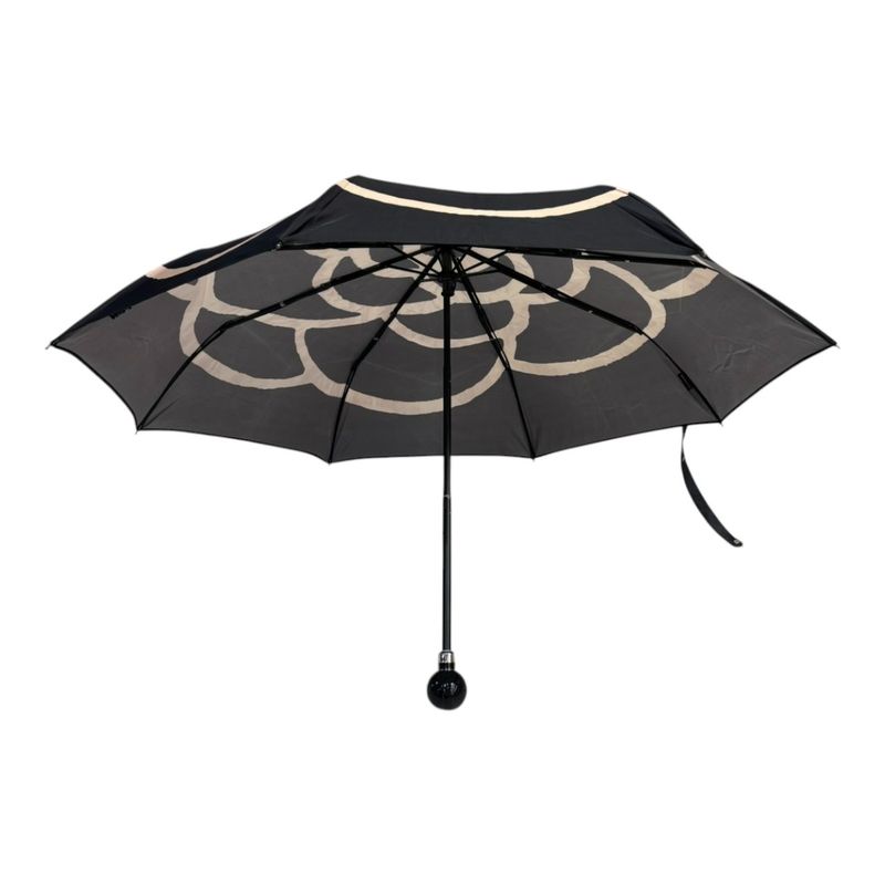 Chanel Folding Umbrella Camellia Women Black FREE
