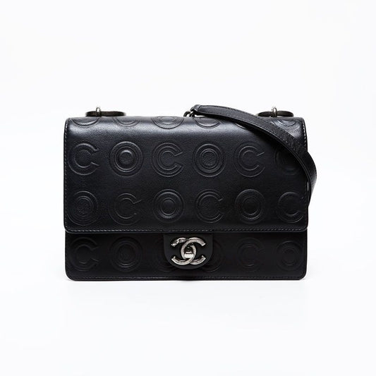 Chanel Shoulder Bag Gunmetal Chain Coco