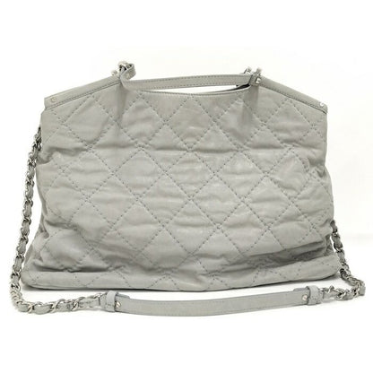 Chanel 2-Way Shoulder Bag Quilted Leather Light Gray — view 2
