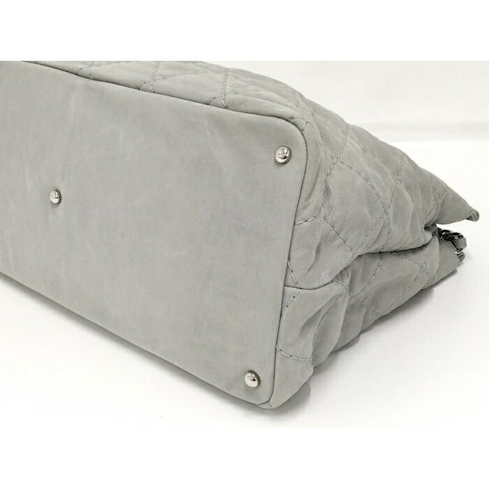 Chanel 2-Way Shoulder Bag Quilted Leather Light Gray — view 5