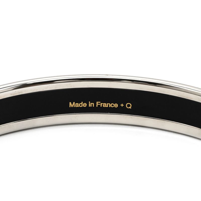 Hermes Bangle Emile PM Metal Cloisonne Multicolor and Silver Hardware
