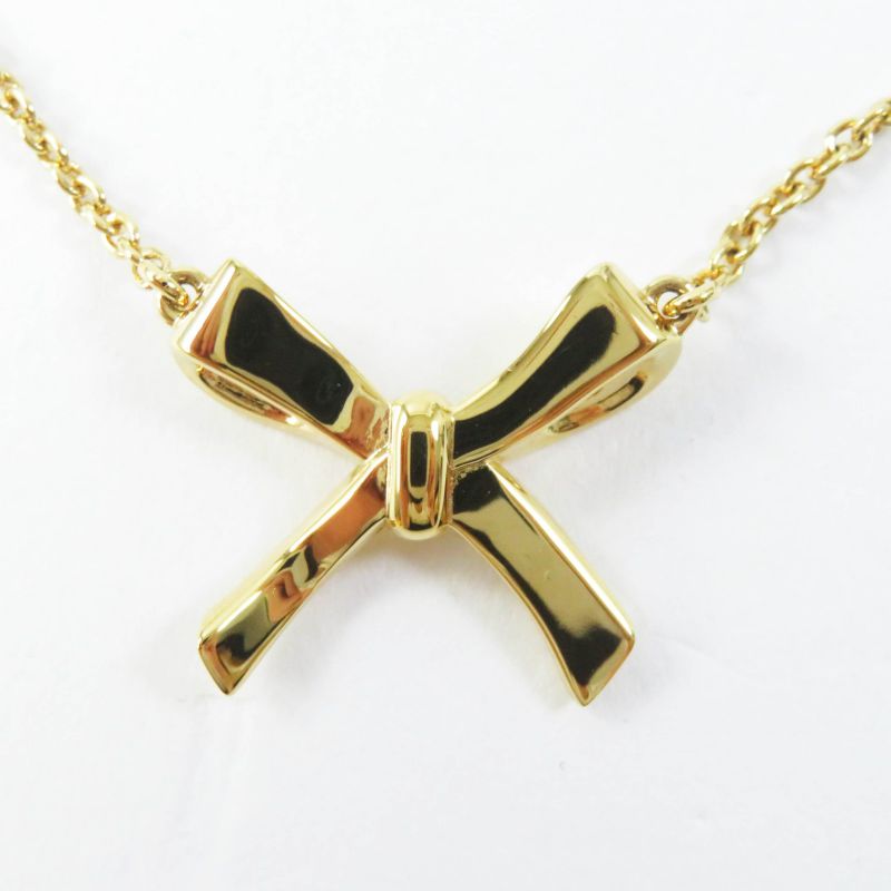 Fendi 8ak081 Logo Ribbon Necklace/pendant Gold With Box Ladies