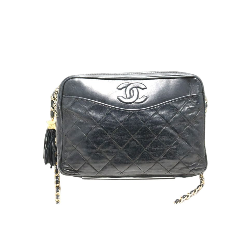 Chanel Quilted Fringe GD Leather Chain Shoulder