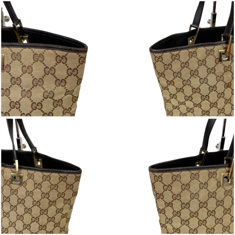 Gucci Mini Tote Bag GG Canvas Leather Brown Beige Shoulder