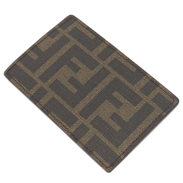 Fendi Card Case Zucca Card Holder Leather Brown Card Holder Pass Case 7ar911