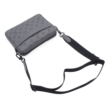 Louis Vuitton Trio Messenger Anthracite Gray Monogram Shadow Shoulder Bag — view 4