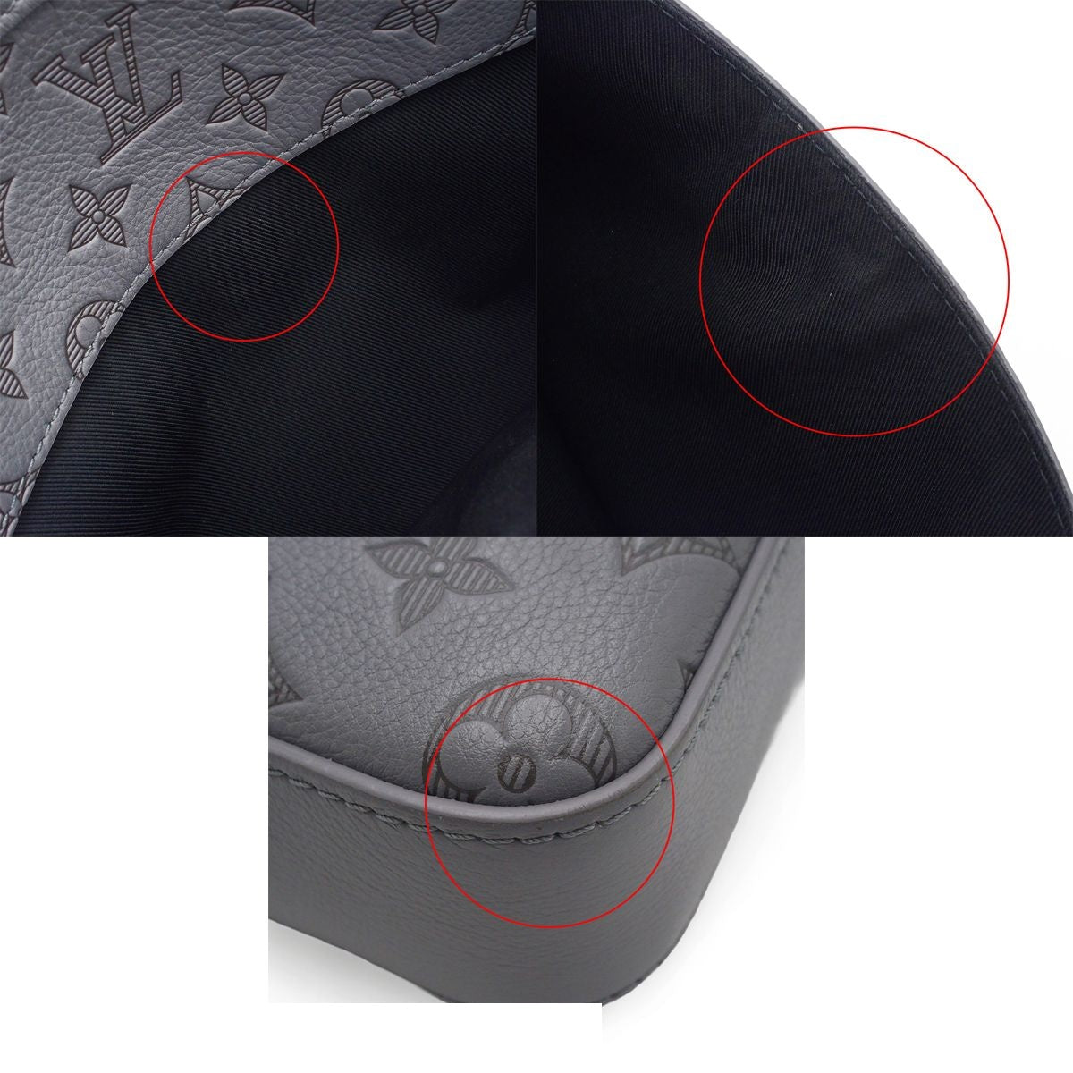 Louis Vuitton Trio Messenger Anthracite Gray Monogram Shadow Shoulder Bag — view 7