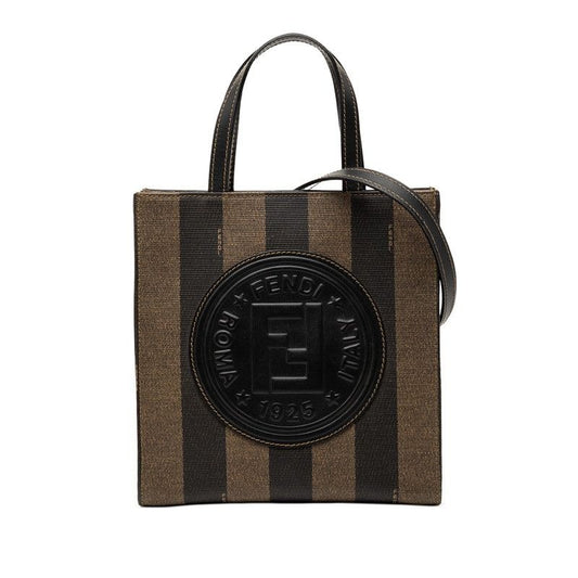 Fendi Pecan Shoulder Bag 2-Way Brown Black Leather