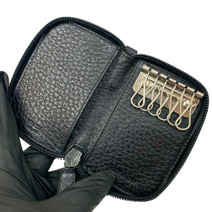 Prada Log Leather Strap Round Zip 6 Key Holder — view 7