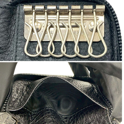 Prada Log Leather Strap Round Zip 6 Key Holder — view 8