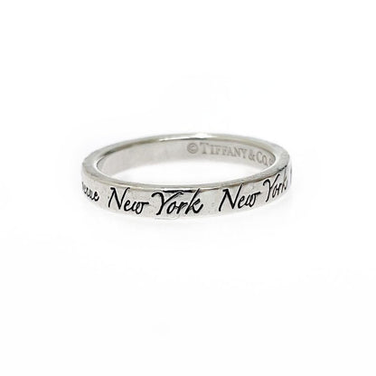 Tiffany & Co Silver Notes Narrow Ring 2.4g 925 Engraved 417972 Ring