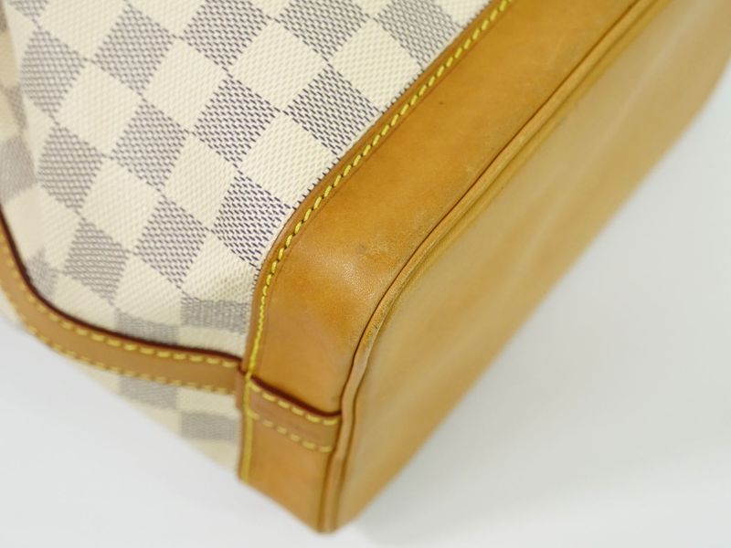 Authentic Louis Vuitton LV Noe BB Damier Azure Shoulder Bag Pochette White