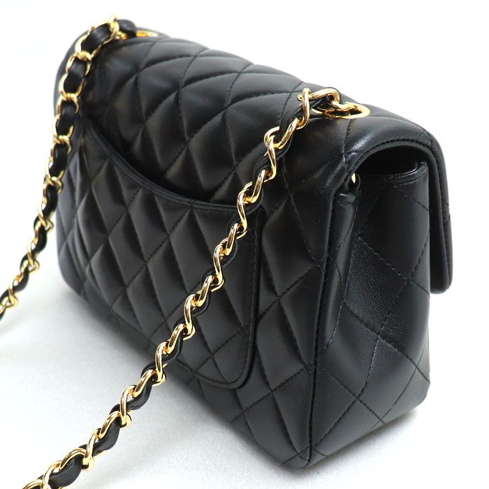 Chanel Mini Classic Handbag Shoulder Bag Black A69900 Ladies Preowned