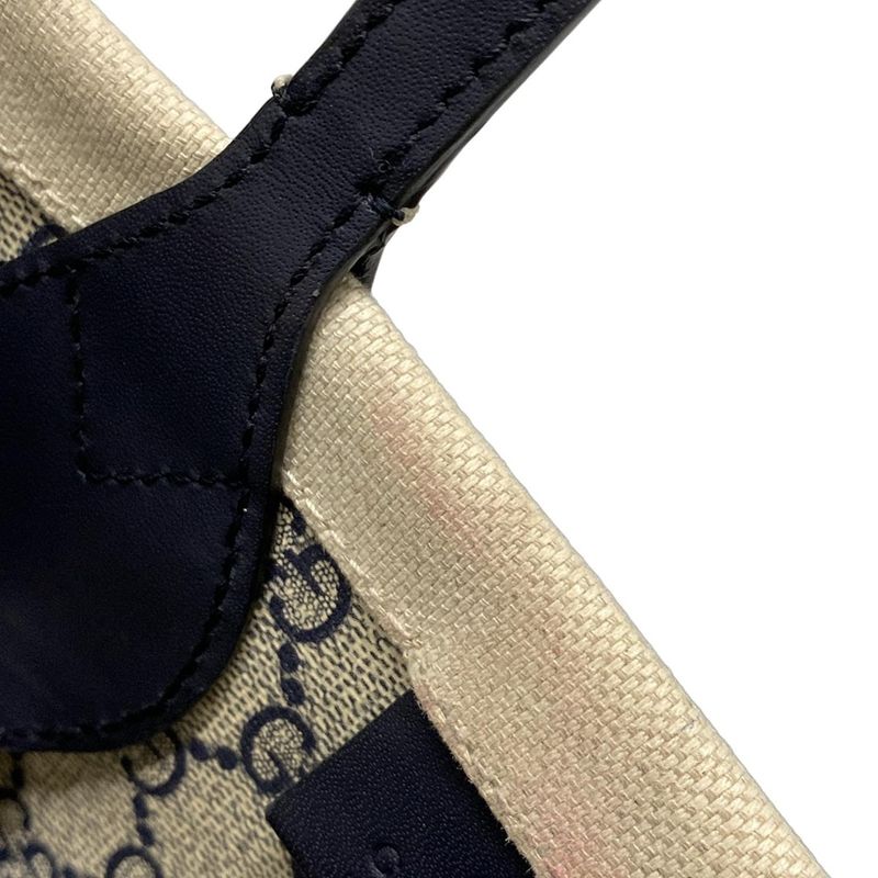 Gucci Tote Bag Gucci Print Small Tote Bag 772144 Ivory And Dark Navy Cotton