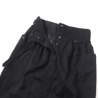 Hermes 22SS Leather With Buttons Waist Belt Design Knee Length Cotton Skirt