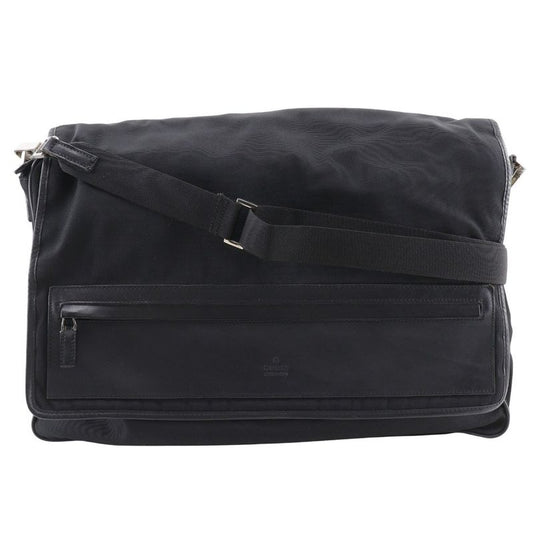 Gucci Crossbody Messenger Bag 019 0376 Nylon Canvas Black Men's Shoulder Bag