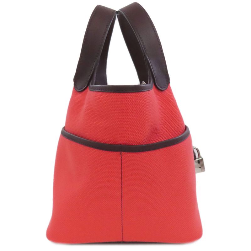 Hermes Picotin Lock PM Silver Hardware Handbag Toile Ashe Women