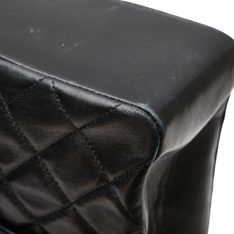 Chanel Matelasse Coco Mark Handbag Top Handle Black Lambskin Women Chanel