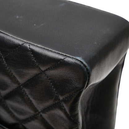 Chanel Matelasse Coco Mark Handbag Top Handle Black Lambskin Women Chanel