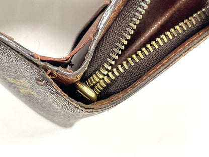 Louis Vuitton Monogram Compact Zipped Folding Wallet M61667 Brown Made In Spain