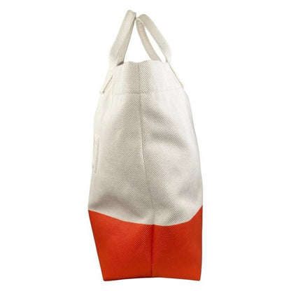 Gucci Tote Bag Large 782741 Embossed Canvas Logo White Orange Gucci