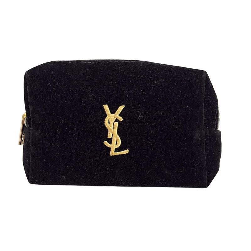 Yvessaint Laurent Parfums Pouch - Black Embroidery