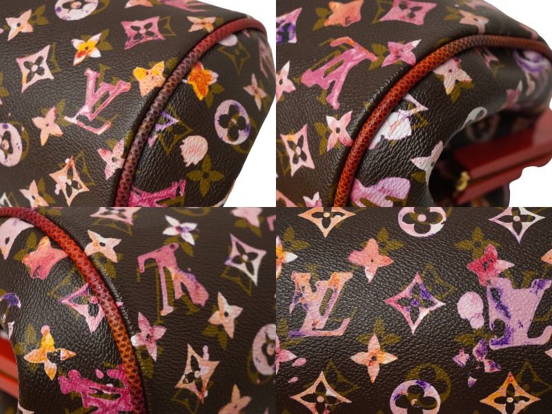 Louis Vuitton Monogram Water Color Richard Prince Papillon Handbag Brown — view 8