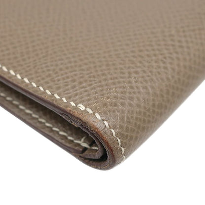 Hermes Trifold Wallet Click 12 Vaux Epson Etoupe Silver Hardware Grained C