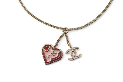 Chanel Bangle Chain Bracelet Chanel CC Coco Heart Pink Gold 05
